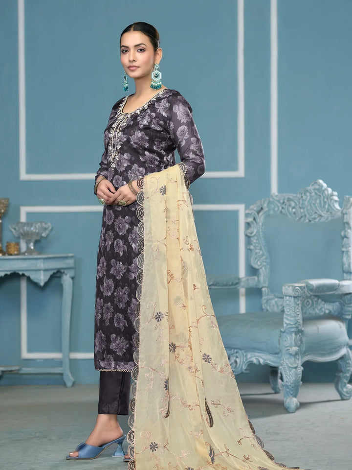 Fashionable Traditional Viscose Banarasi Suit | Beautiful Embroidery & Hand Work