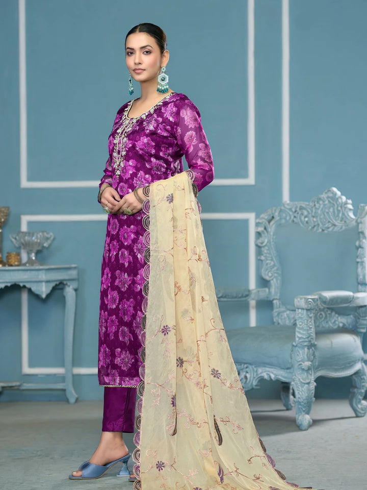 Fashionable Traditional Viscose Banarasi Suit | Beautiful Embroidery & Hand Work