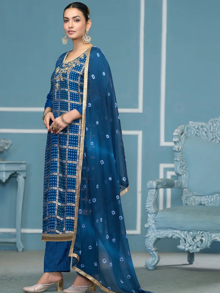 Stunning Banarasi Cotton Salwar Kameez | Traditional Printed Work