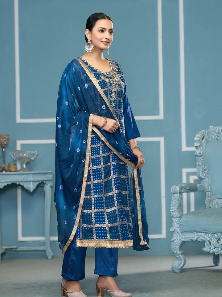 Stunning Banarasi Cotton Salwar Kameez | Traditional Printed Work