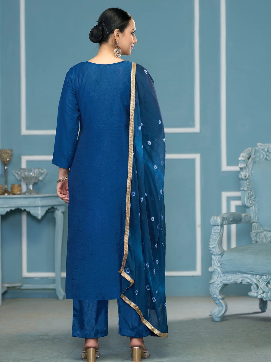 Stunning Banarasi Cotton Salwar Kameez | Traditional Printed Work