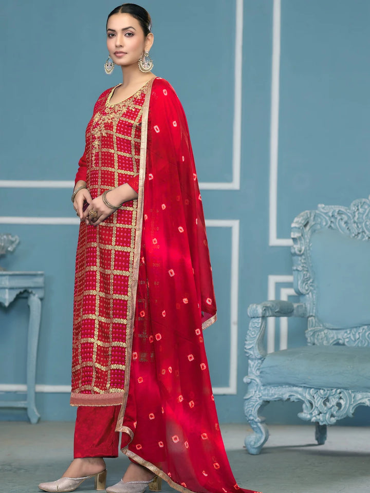 Stunning Banarasi Cotton Salwar Kameez | Traditional Printed Work
