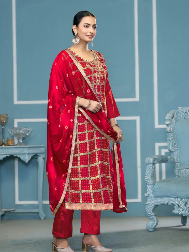 Stunning Banarasi Cotton Salwar Kameez | Traditional Printed Work