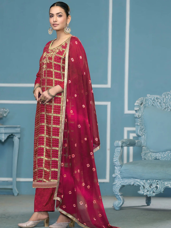 Stunning Banarasi Cotton Salwar Kameez | Traditional Printed Work