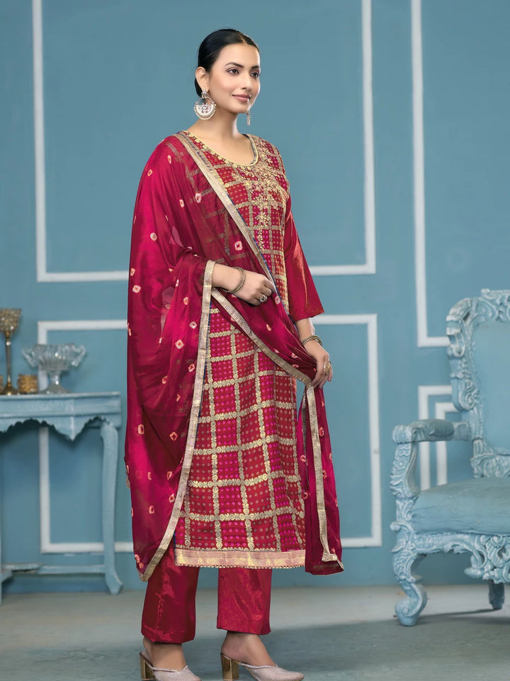 Stunning Banarasi Cotton Salwar Kameez | Traditional Printed Work