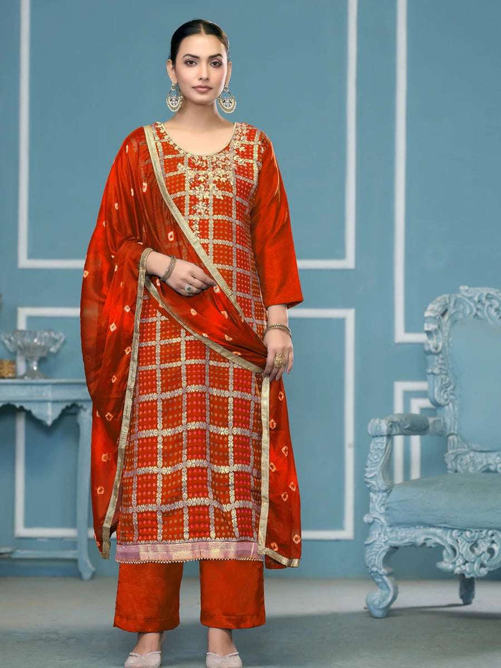 Stunning Banarasi Cotton Salwar Kameez | Traditional Printed Work