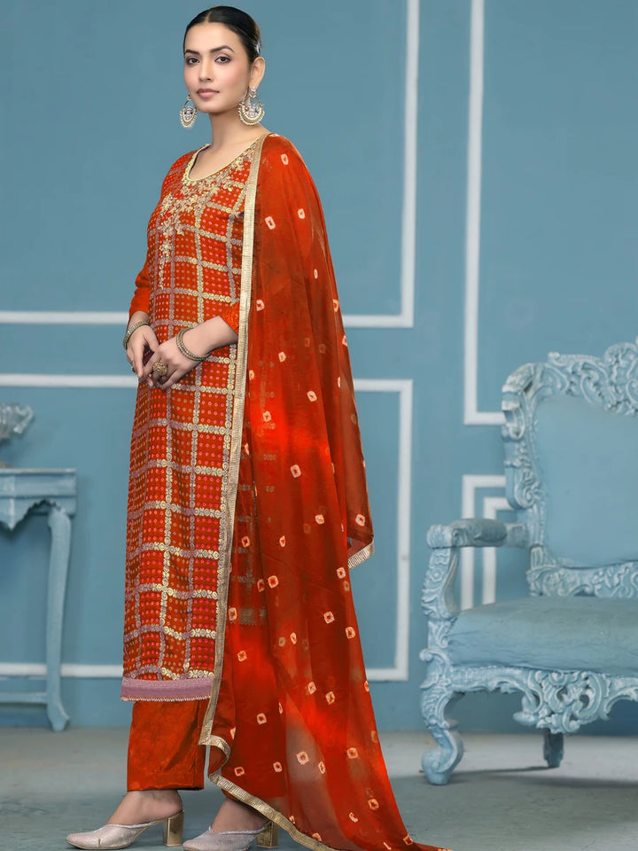 Stunning Banarasi Cotton Salwar Kameez | Traditional Printed Work