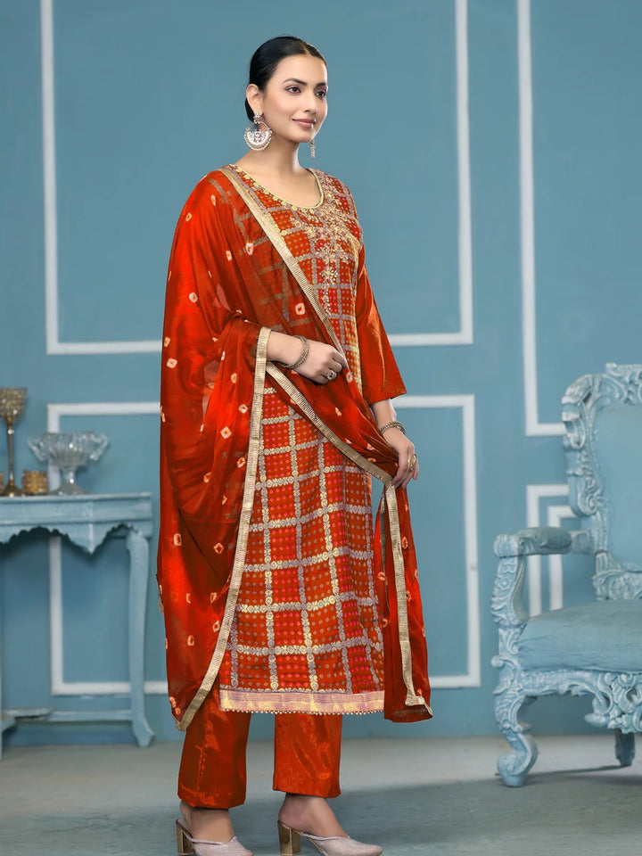 Stunning Banarasi Cotton Salwar Kameez | Traditional Printed Work
