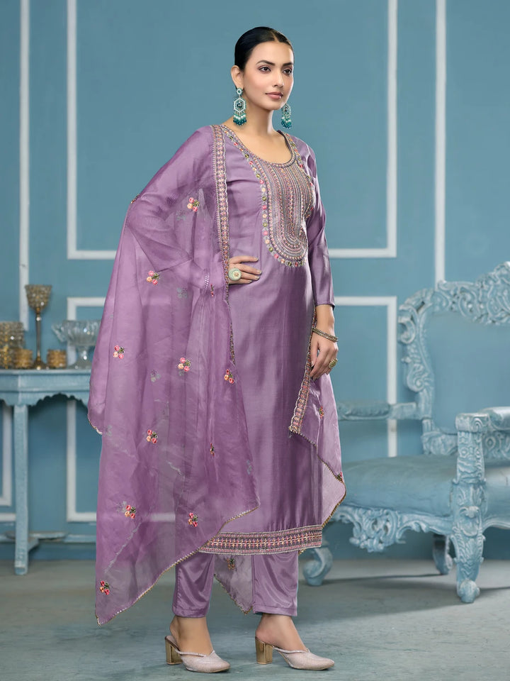 Royal Embroidered Salwar Kameez | Organza Dupatta & Hand Work Details