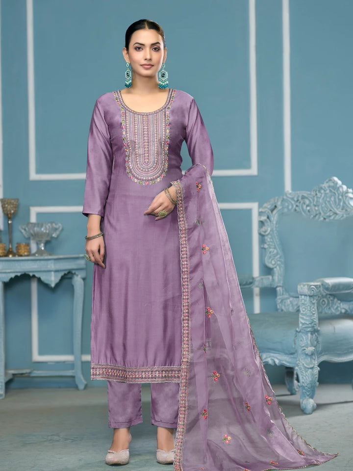Royal Embroidered Salwar Kameez | Organza Dupatta & Hand Work Details