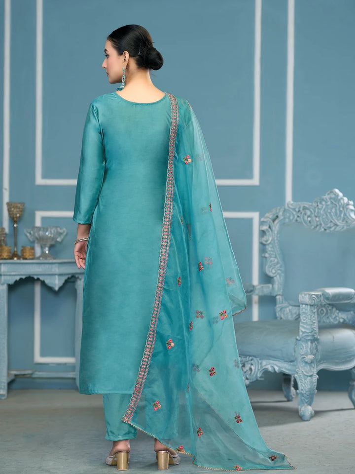 Royal Embroidered Salwar Kameez | Organza Dupatta & Hand Work Details