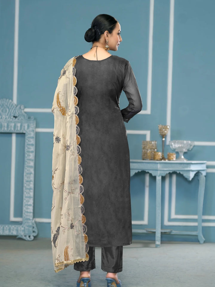 Premium Festive Wear | Embroidered Salwar Kameez with Nazmin Dupatta