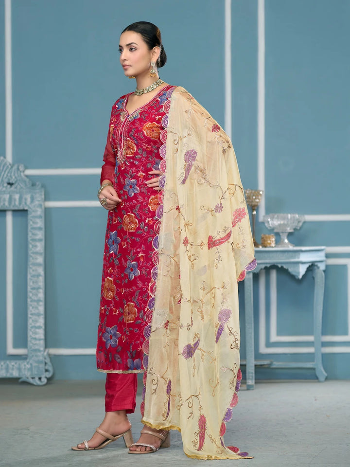 Premium Festive Wear | Embroidered Salwar Kameez with Nazmin Dupatta