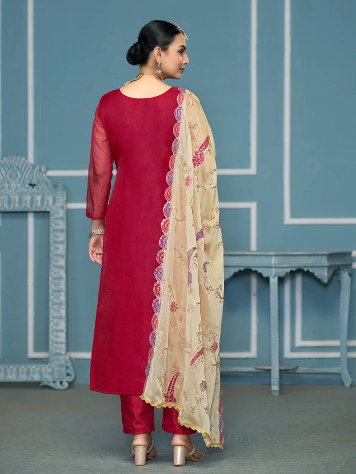 Premium Festive Wear | Embroidered Salwar Kameez with Nazmin Dupatta