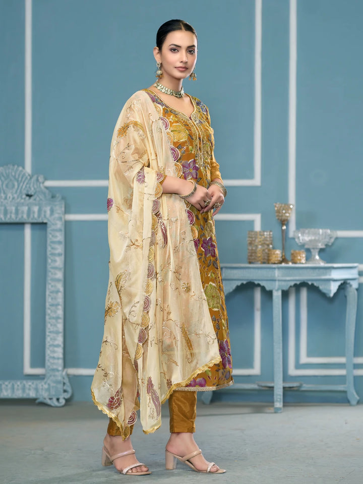 Premium Festive Wear | Embroidered Salwar Kameez with Nazmin Dupatta
