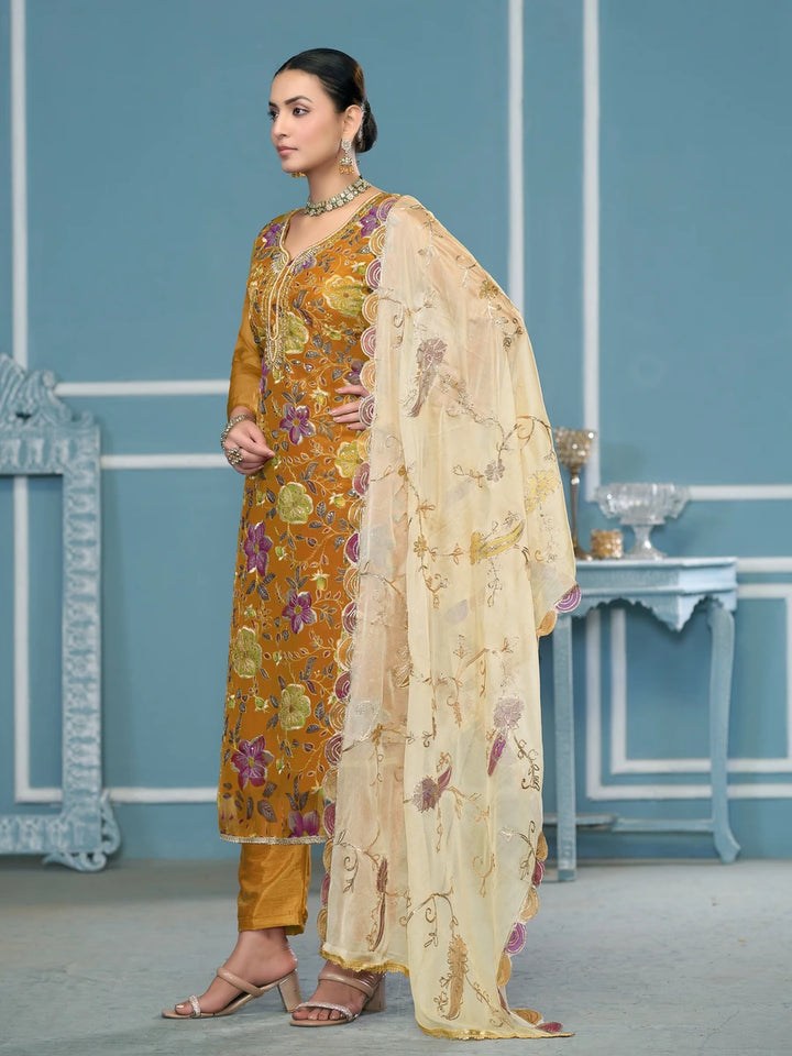 Premium Festive Wear | Embroidered Salwar Kameez with Nazmin Dupatta