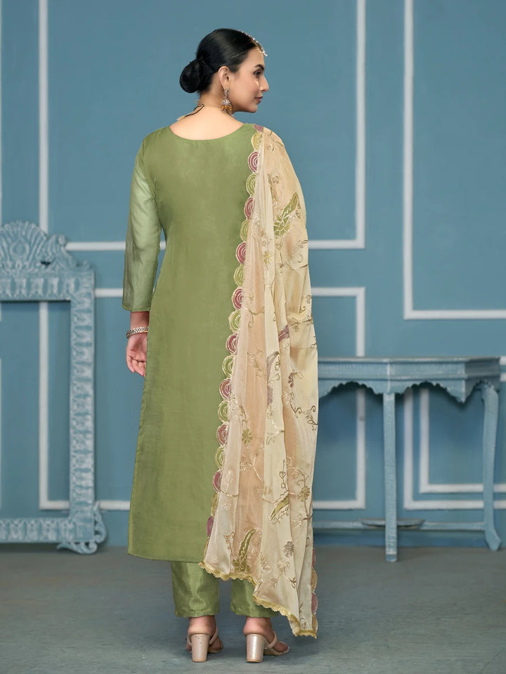 Premium Festive Wear | Embroidered Salwar Kameez with Nazmin Dupatta