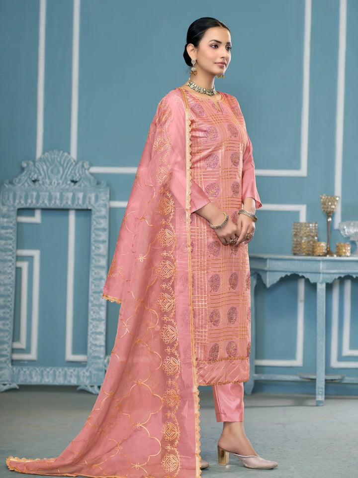 Modern Festive Cotton Salwar Suit | Embroidered Kameez with Soft Nazmin Dupatta