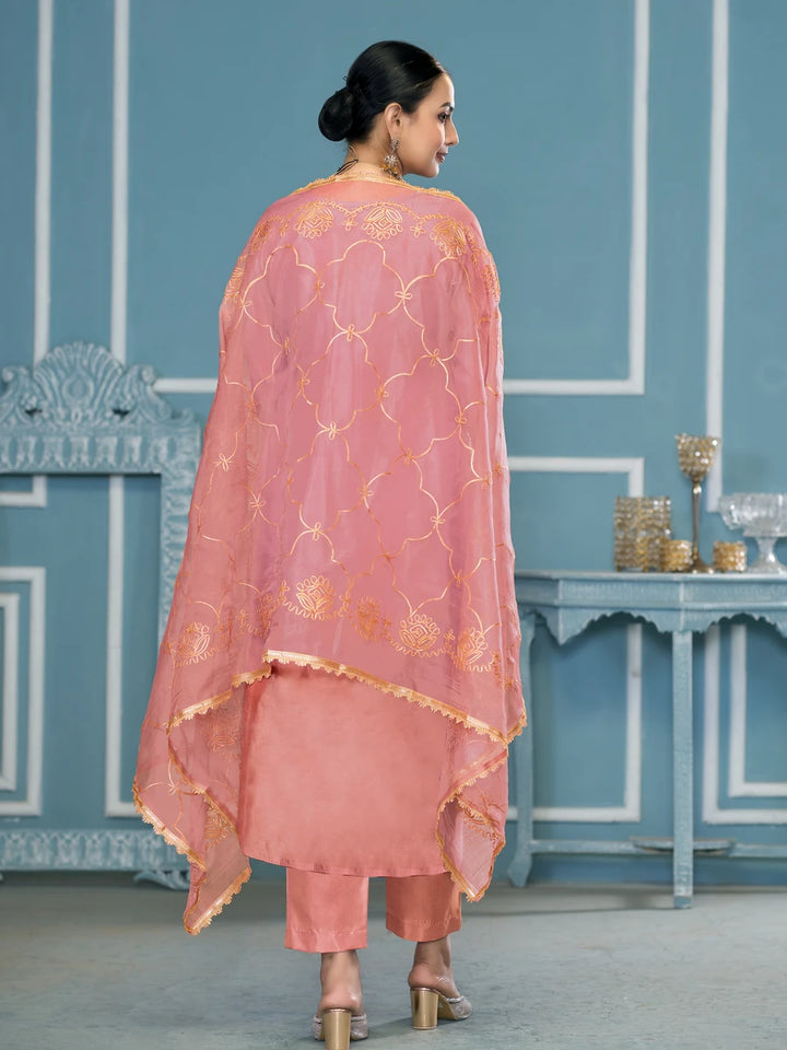 Modern Festive Cotton Salwar Suit | Embroidered Kameez with Soft Nazmin Dupatta