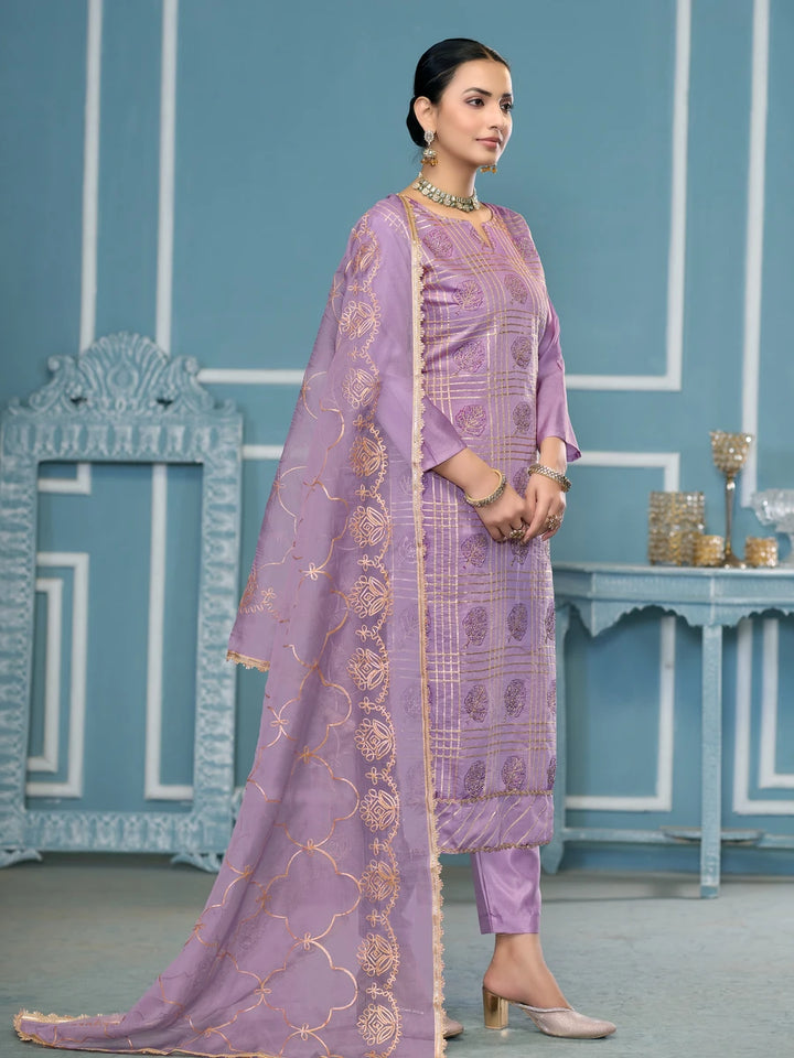 Modern Festive Cotton Salwar Suit | Embroidered Kameez with Soft Nazmin Dupatta