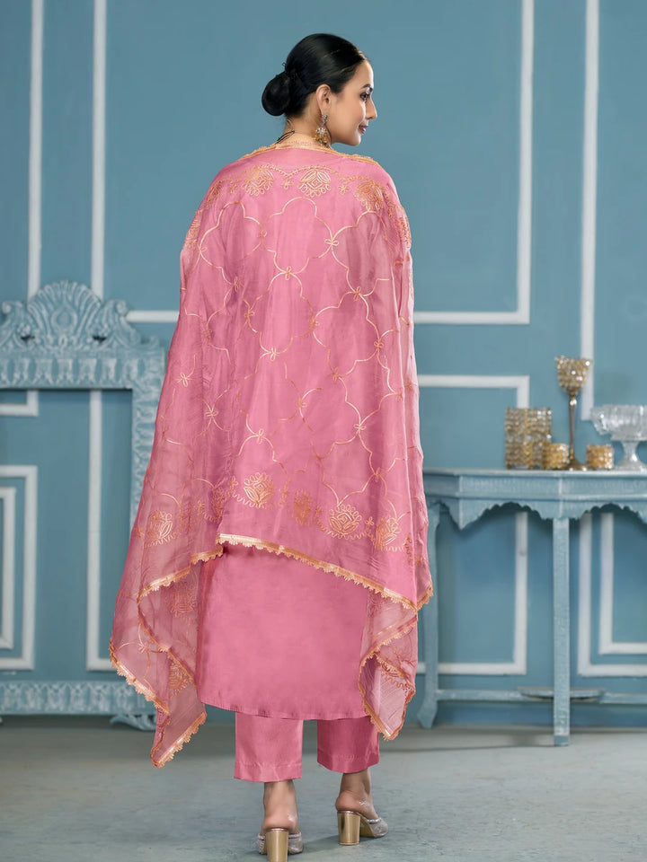 Modern Festive Cotton Salwar Suit | Embroidered Kameez with Soft Nazmin Dupatta