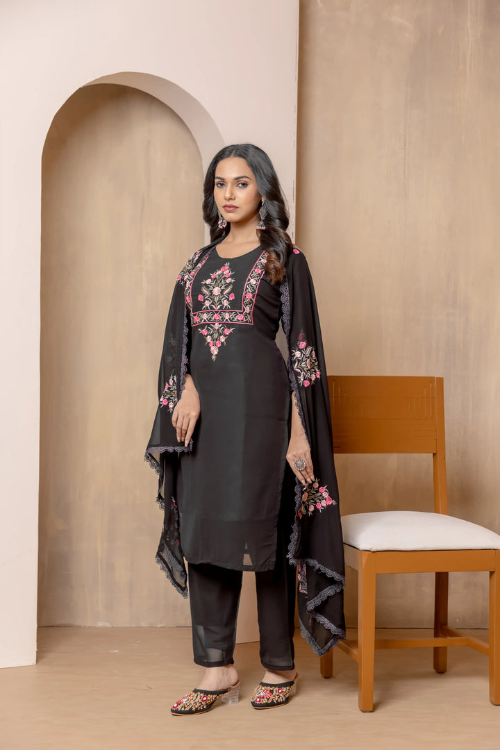 Elegant Georgette Embroidered Salwar Kameez | Stylish & Trendy Look