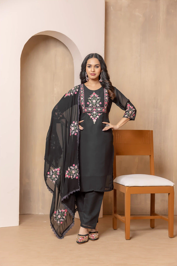 Elegant Georgette Embroidered Salwar Kameez | Stylish & Trendy Look