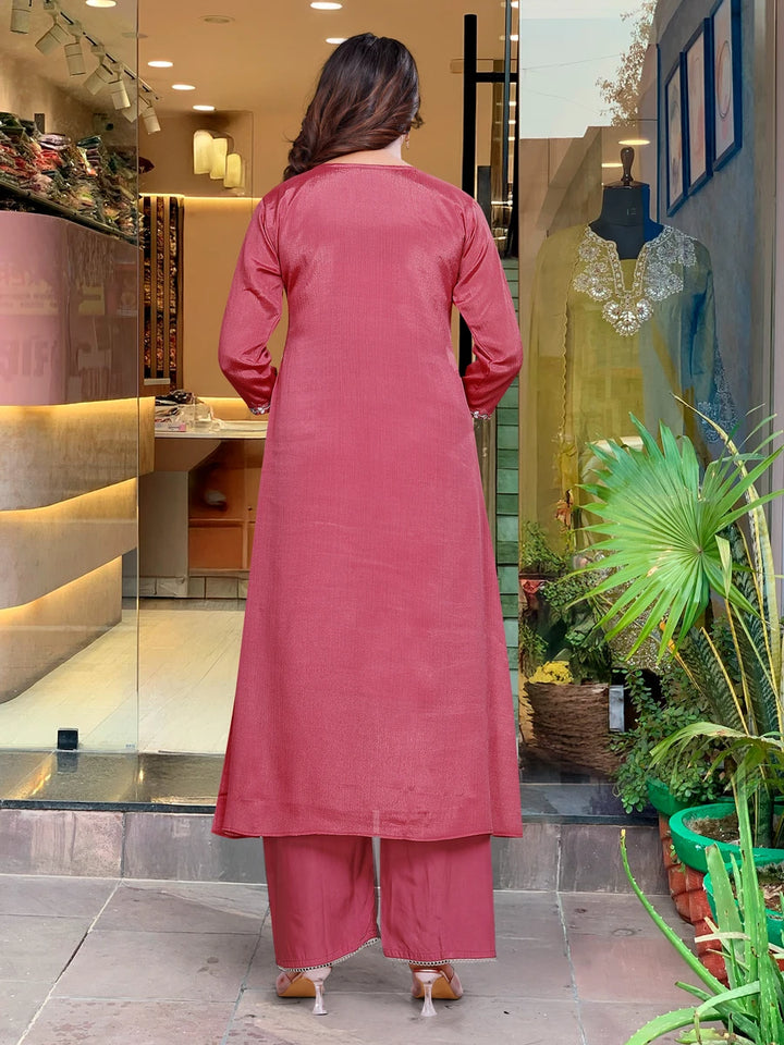 Exquisite Designer Embroidered Viscose Chinon Salwar Suit | Nazmin Dupatta