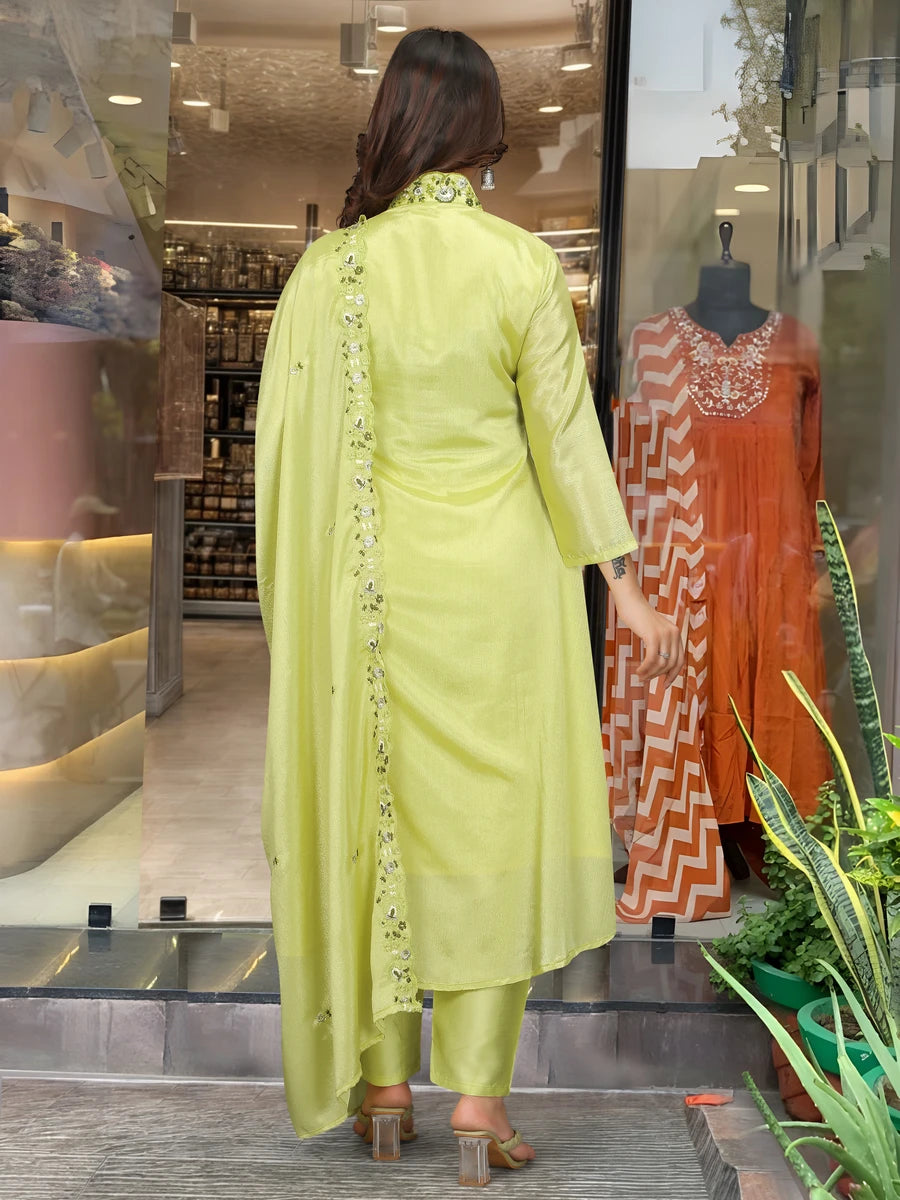 Exquisite Embroidered Viscose Chinon Salwar Suit | Perfect for Occasions