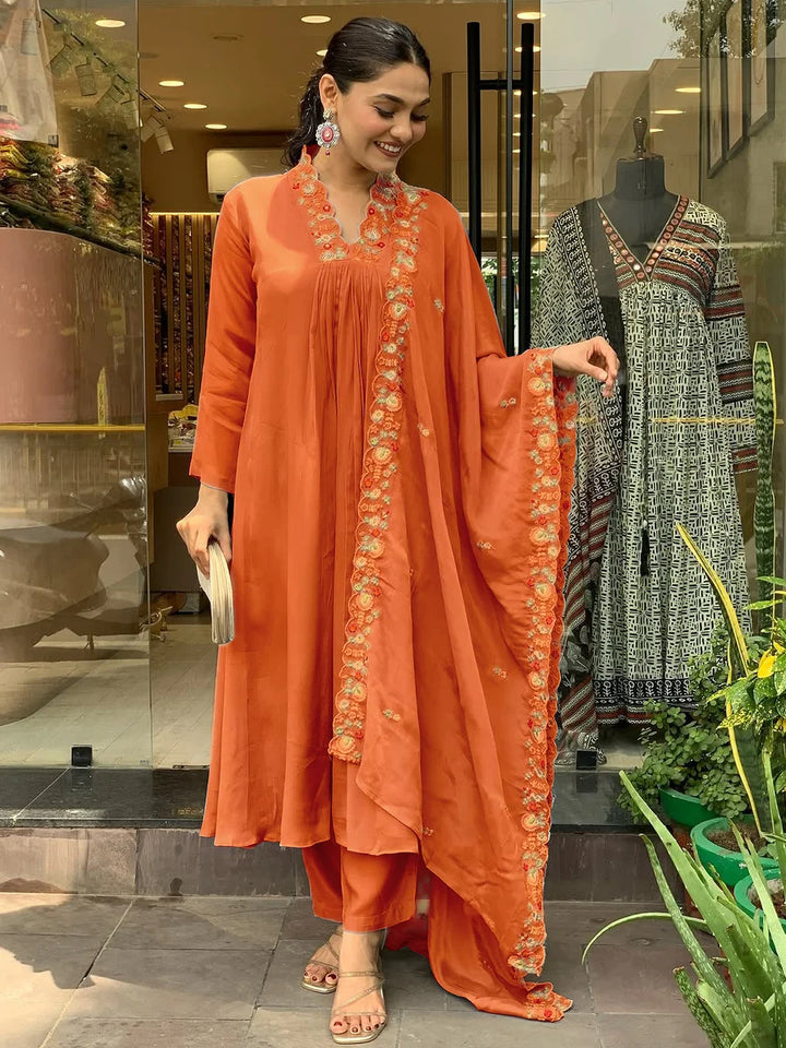 Exquisite Embroidered Viscose Chinon Salwar Suit | Perfect for Occasions