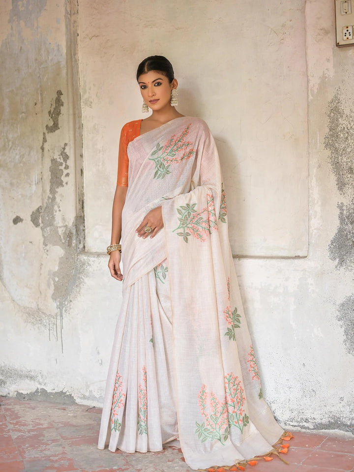 Cotton Floral Weaving Designer Saree with Blouse Fabric
