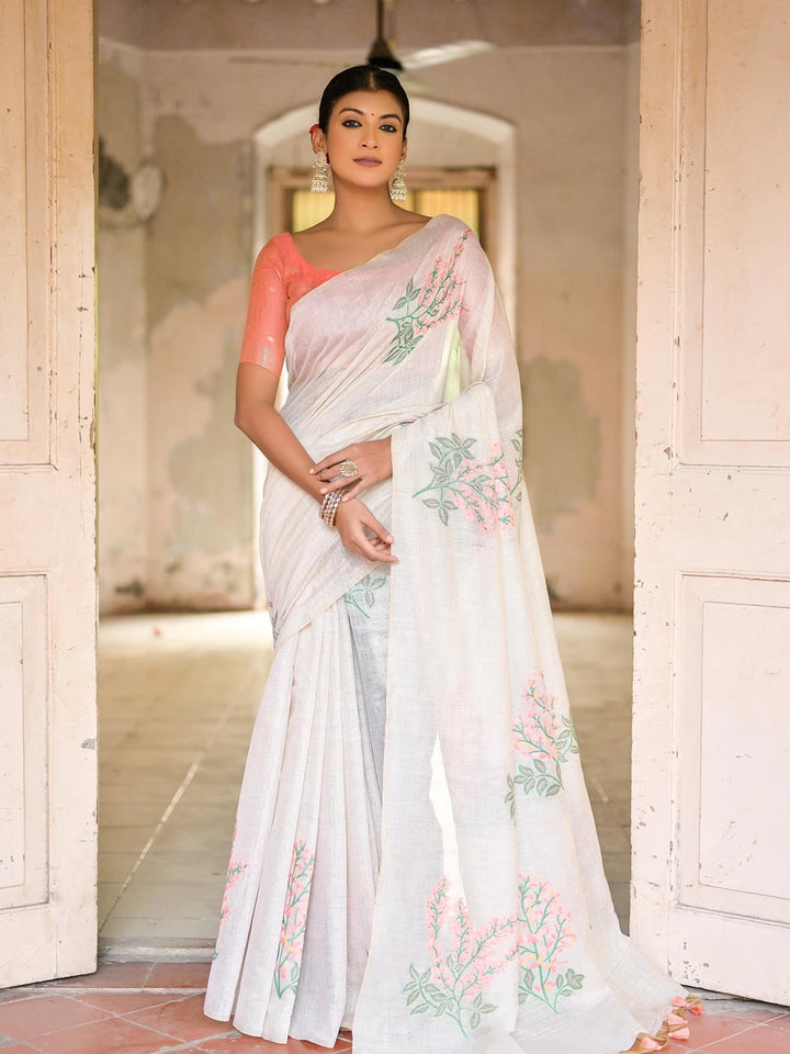 Cotton Floral Weaving Designer Saree with Blouse Fabric