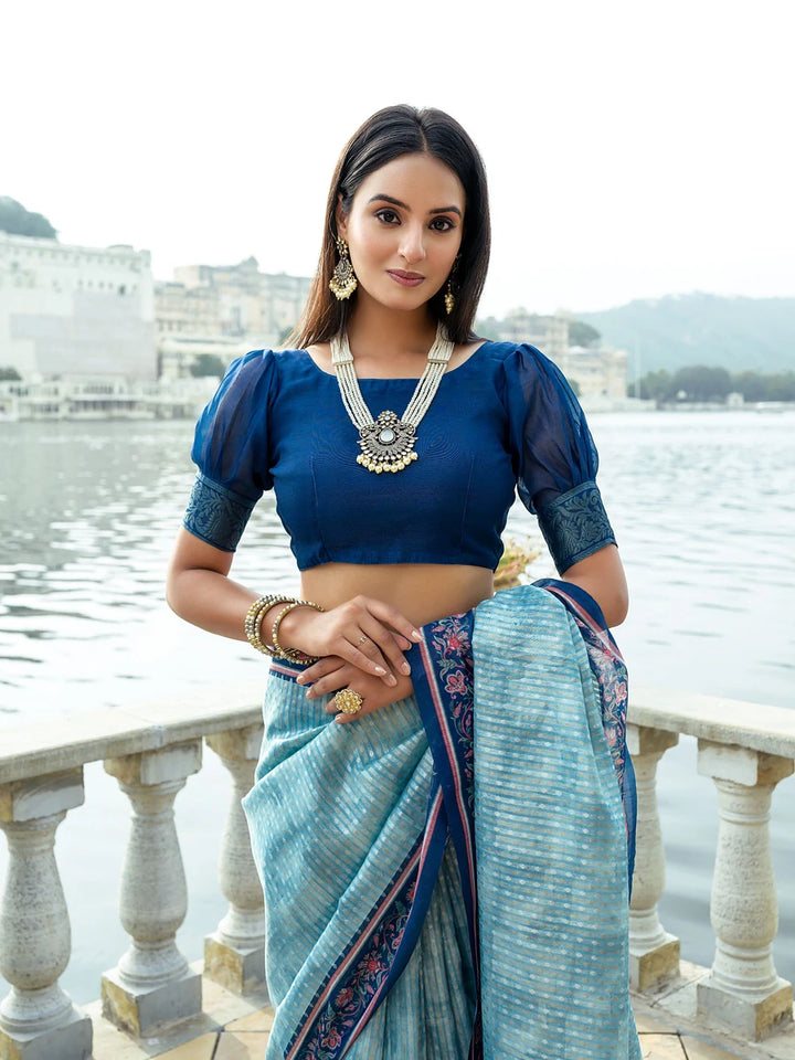Festive Soft Silk Saree with Rich Woven Jari Pallu & Blouse