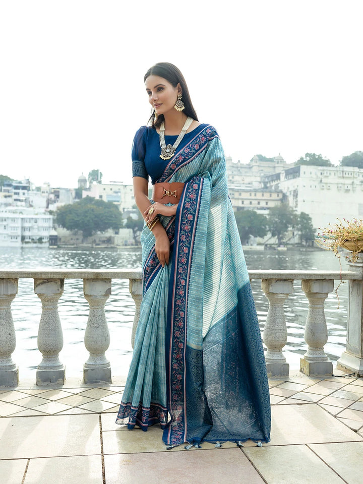 Festive Soft Silk Saree with Rich Woven Jari Pallu & Blouse
