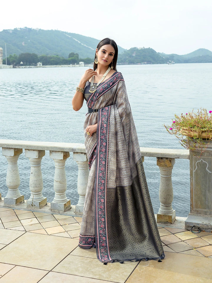 Festive Soft Silk Saree with Rich Woven Jari Pallu & Blouse