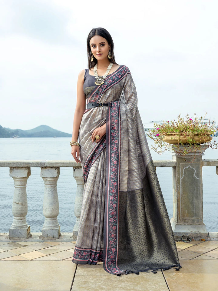 Festive Soft Silk Saree with Rich Woven Jari Pallu & Blouse