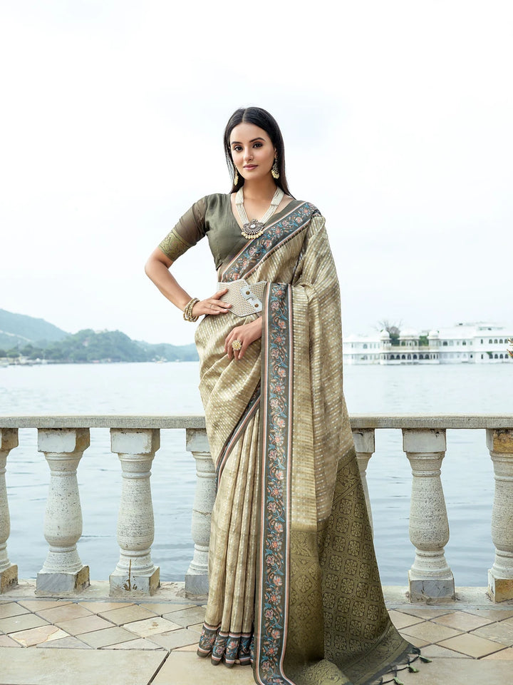 Festive Soft Silk Saree with Rich Woven Jari Pallu & Blouse