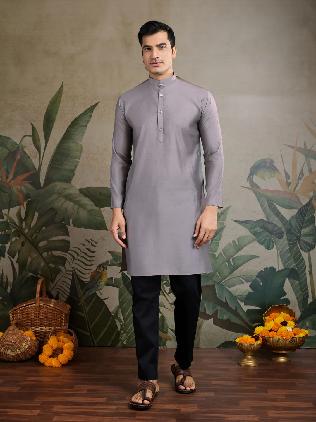 Viscose Silk Kurta Jacket Set with Multy Thread Embroidery