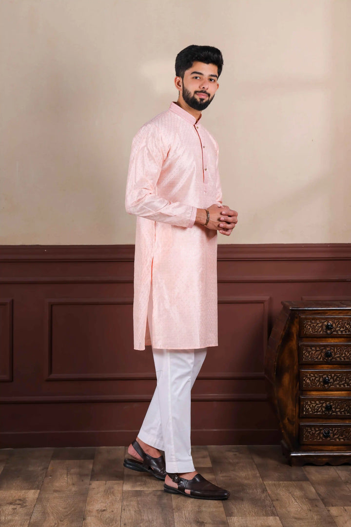 Men's Festive Art Silk Kurta Set with Stylish Embroidery