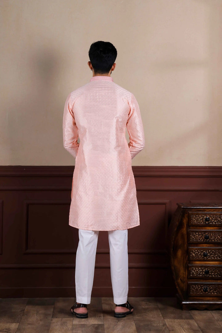 Men's Festive Art Silk Kurta Set with Stylish Embroidery