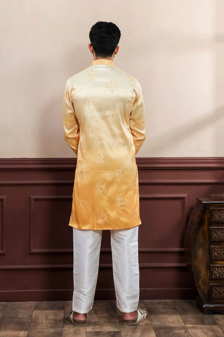 Yellow Art Silk Kurta Set for Festive and Wedding Wear
