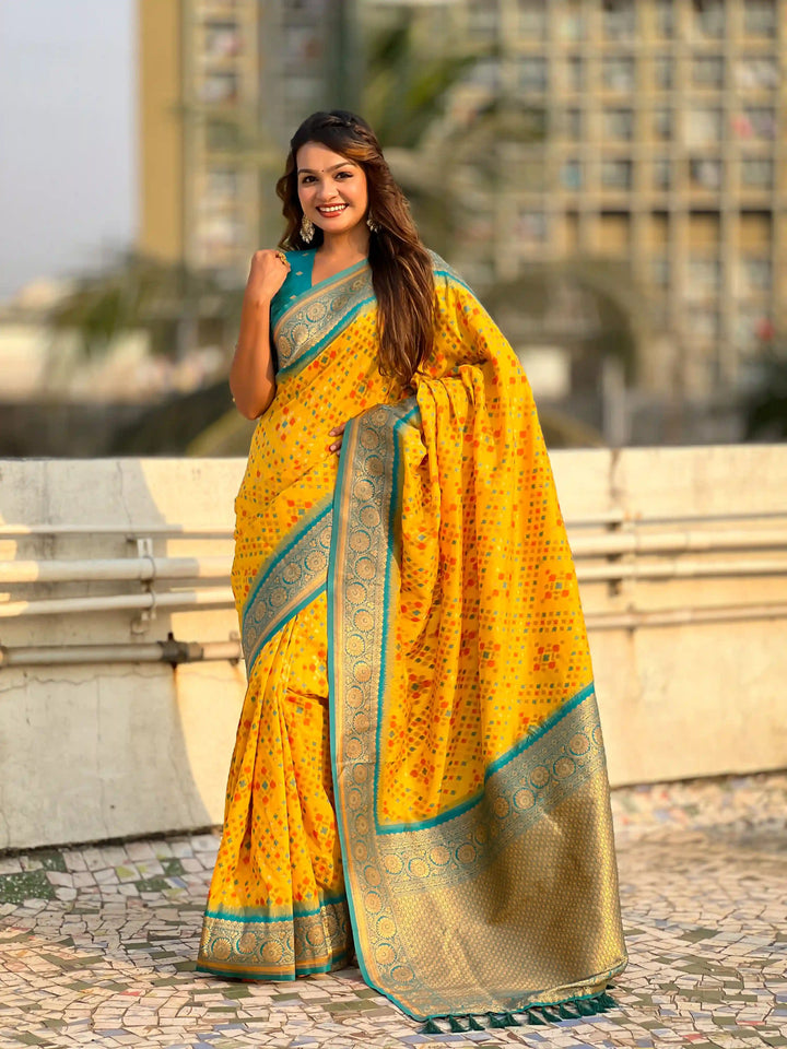 Luxurious Ikkat Weaving Meenakari Saree in Premium Patola Silk