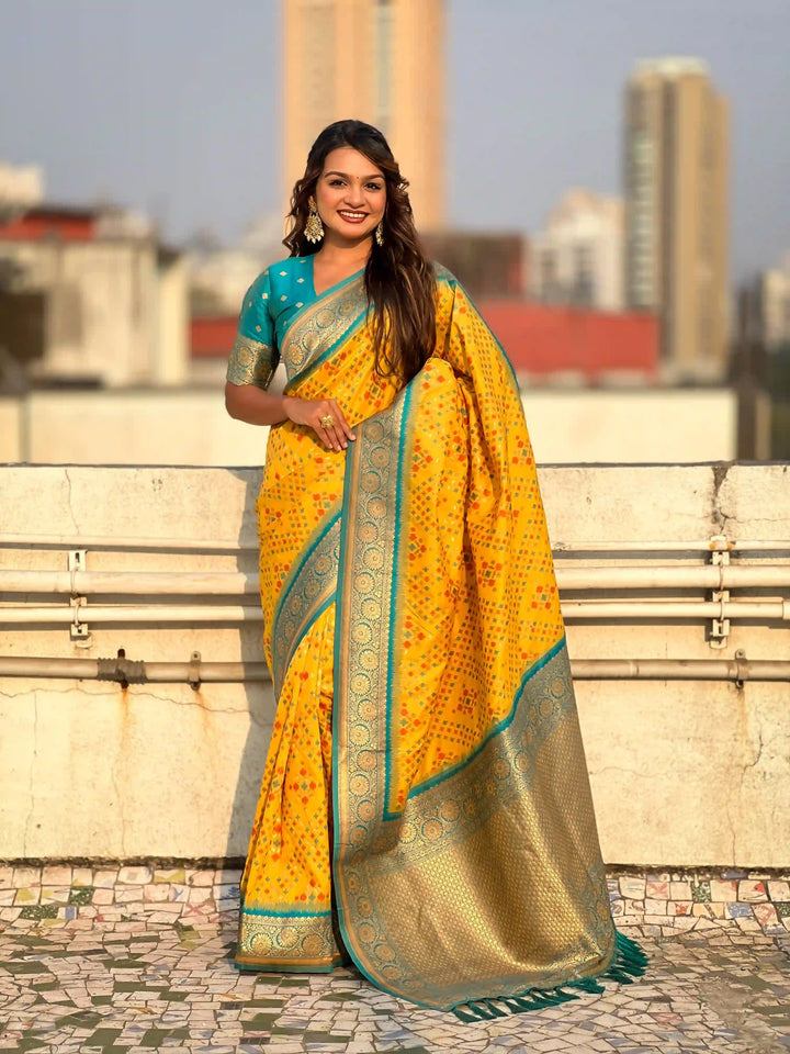 Luxurious Ikkat Weaving Meenakari Saree in Premium Patola Silk