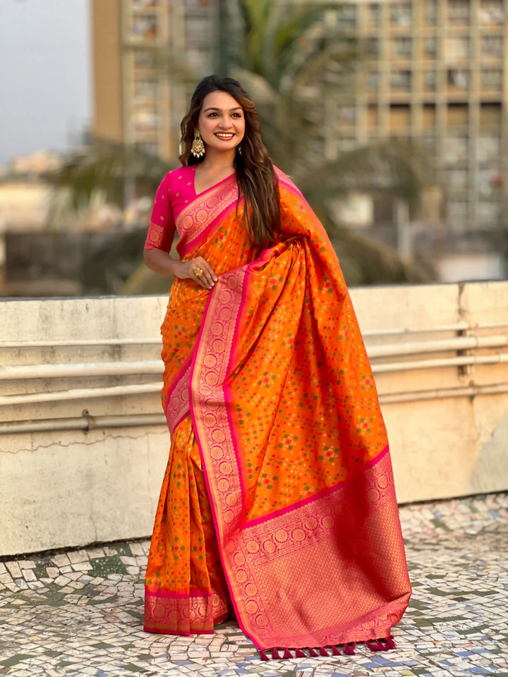Luxurious Ikkat Weaving Meenakari Saree in Premium Patola Silk