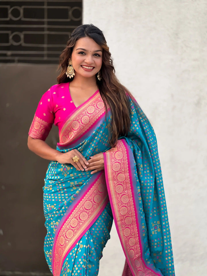 Luxurious Ikkat Weaving Meenakari Saree in Premium Patola Silk