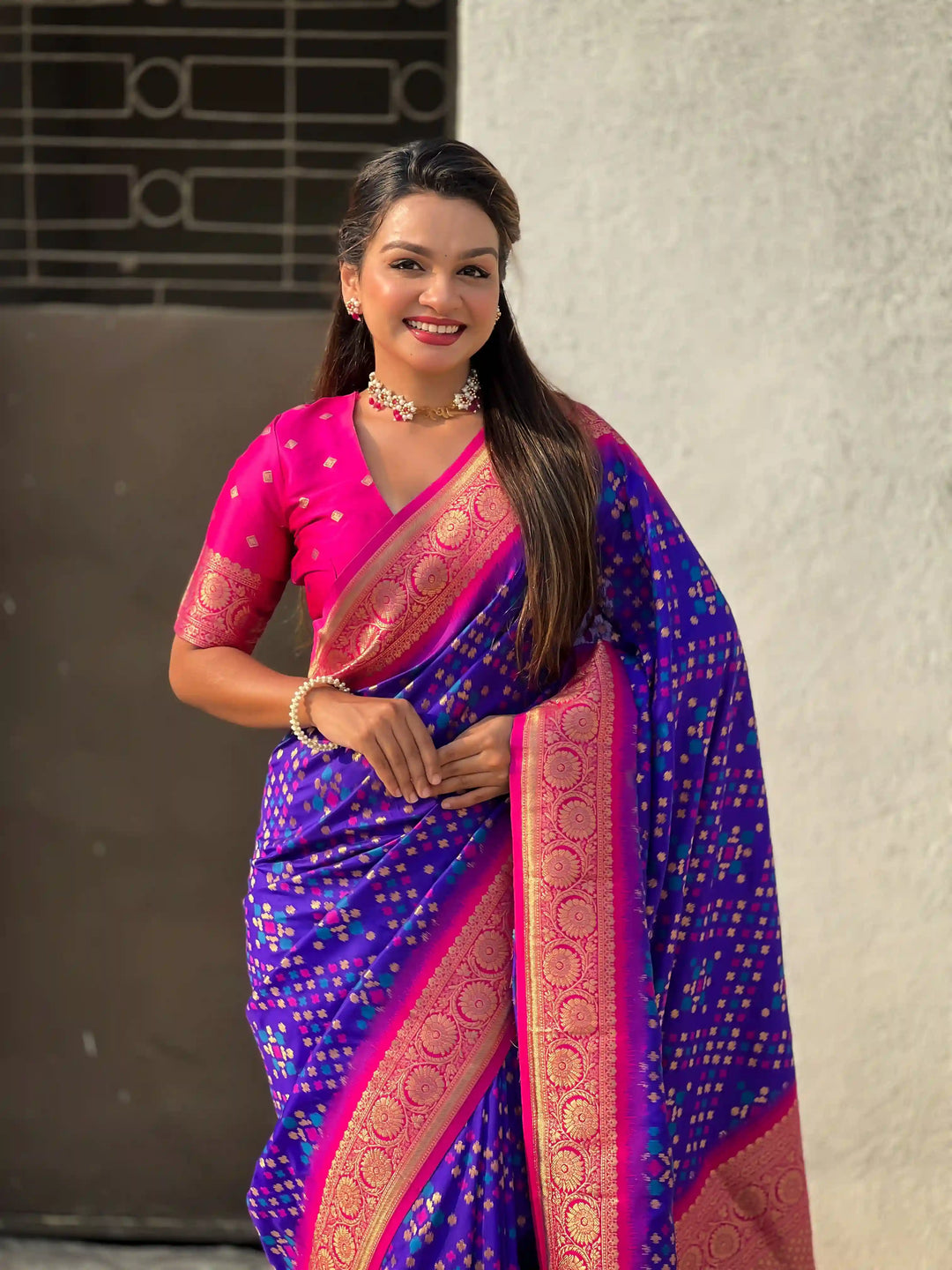 Luxurious Ikkat Weaving Meenakari Saree in Premium Patola Silk