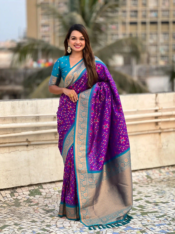 Luxurious Ikkat Weaving Meenakari Saree in Premium Patola Silk