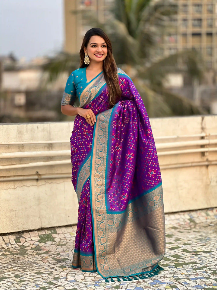 Luxurious Ikkat Weaving Meenakari Saree in Premium Patola Silk