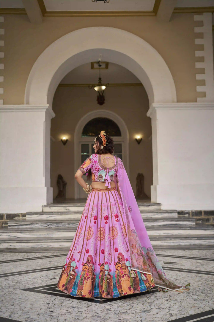 Radiant Pink Art Silk Lehenga Set with Designer Hand Work