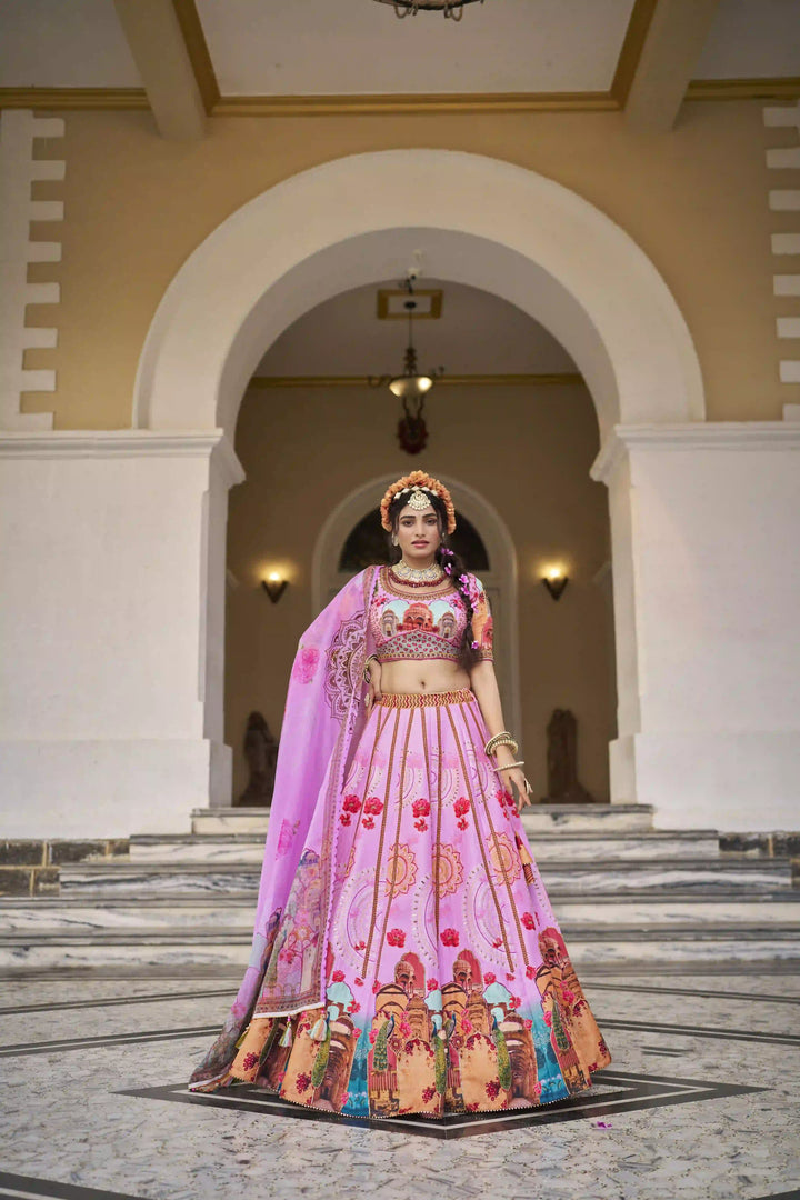 Radiant Pink Art Silk Lehenga Set with Designer Hand Work